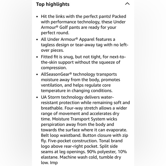 New Womens Under Armour Links Golf Pants - Picture 4 of 4